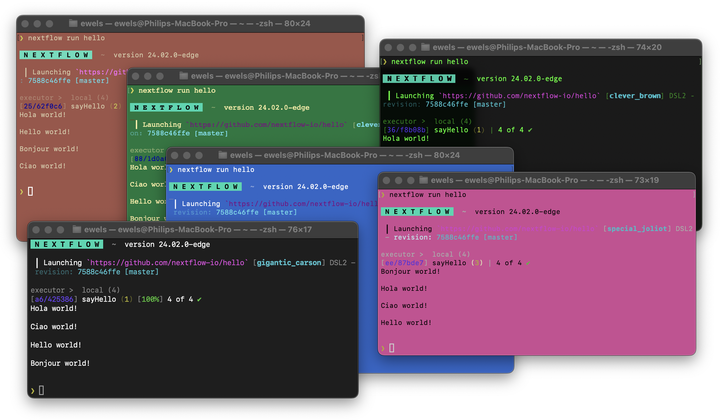 Nextflow's colorful new console output Nextflow